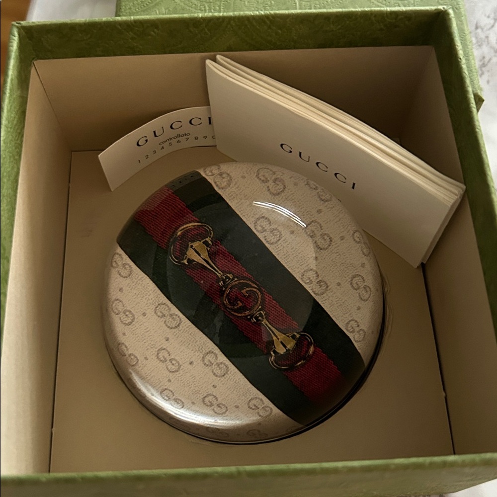 Gucci Gold and Red Stripe Paperweight - Picture 6 of 6